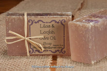 Load image into Gallery viewer, Handcrafted Lilac &amp; Loofah Olive Oil Soap