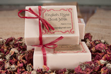 Load image into Gallery viewer, Handcrafted English Rose Goat Milk Soap
